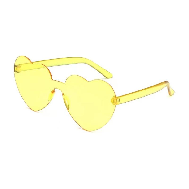 Shaped Heart Love Rimless Sunglasses Transparent Cute Candy Glasses Color
