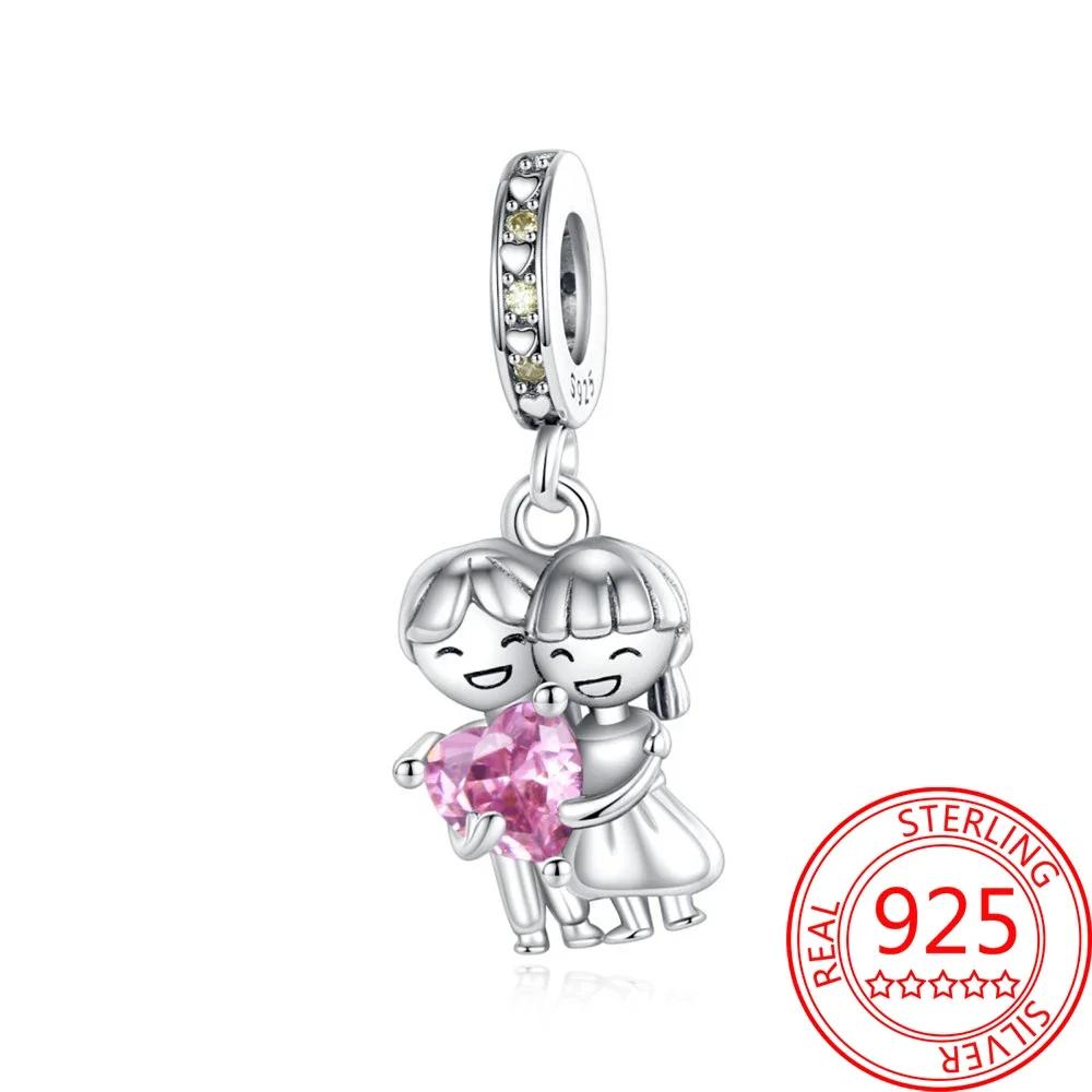 

Copper Romantic Love Pattern Story Boy And Girl Charm Pendant Compatible With DIY Style Fashion Bracelet Boutique Couple Engagement Jewelry Gifts