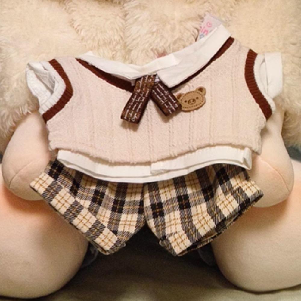 1 set Knitted Vest 20cm Cotton Doll Clothes School Uniform Plush Doll Clothes  Children's Gift