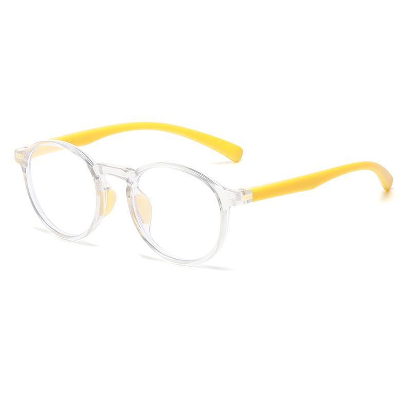 7338 New Anti-Blue Light Children'S Fashion Frame Flat Glasses 2025 Silicone Nose Pad Pc Frame Boys And Girls Glasses