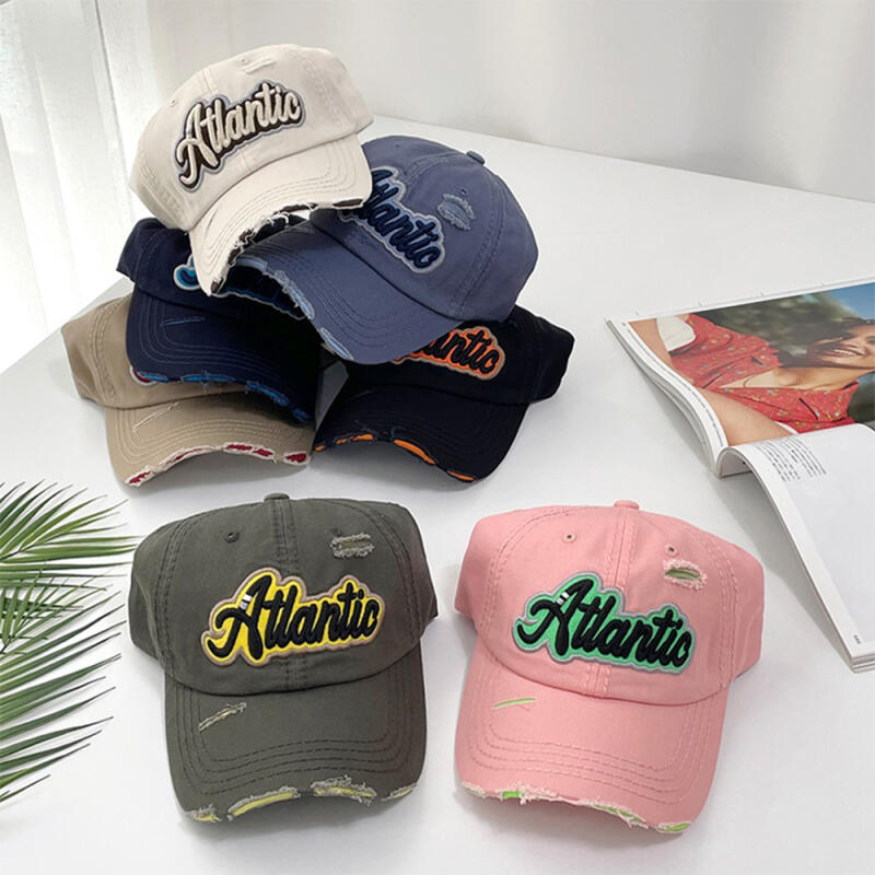 Women s Y2K Frayed Retro Lettering Hat C5564_Khaki