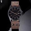 Men's Date Arabic Numerals Dial Faux Leather Band Sport Quartz Wrist Watch