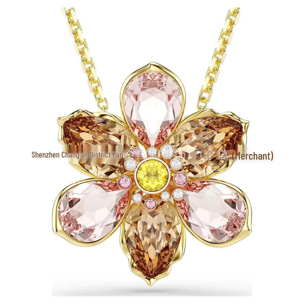 Idyllia Flower Dopamine Jewelry Set: Necklace, Bracelet, Earrings, Ring with Austria Crystals