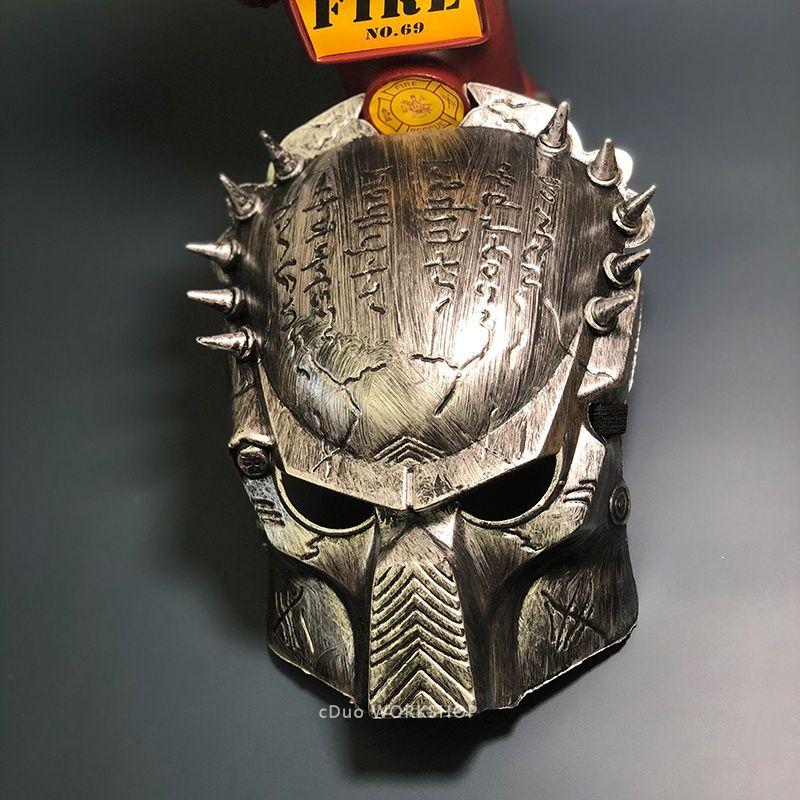 1:1 Scale Movie Alien Predator Cosplay Mask Costume Helmet Props Antenna Halloween Party Horror Full Face Head Mask Toys