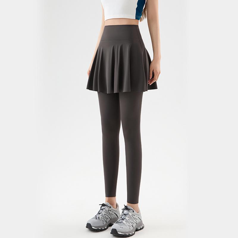 Two-Piece Look Leggings: Hip-Covering, Slimming Yoga Pants for Spring/Autumn 2026