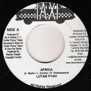

7inch Record LUTAN FYAH - Africa NONE Taxi 2008 Jamaica Reggae, Ska & Dub Used