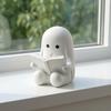 Ghost Reading Book Figurine, 3D Printed Cute Mini Sitting Ghost Statue for Halloween Bookshelf, Desk, Indoor Home Decor