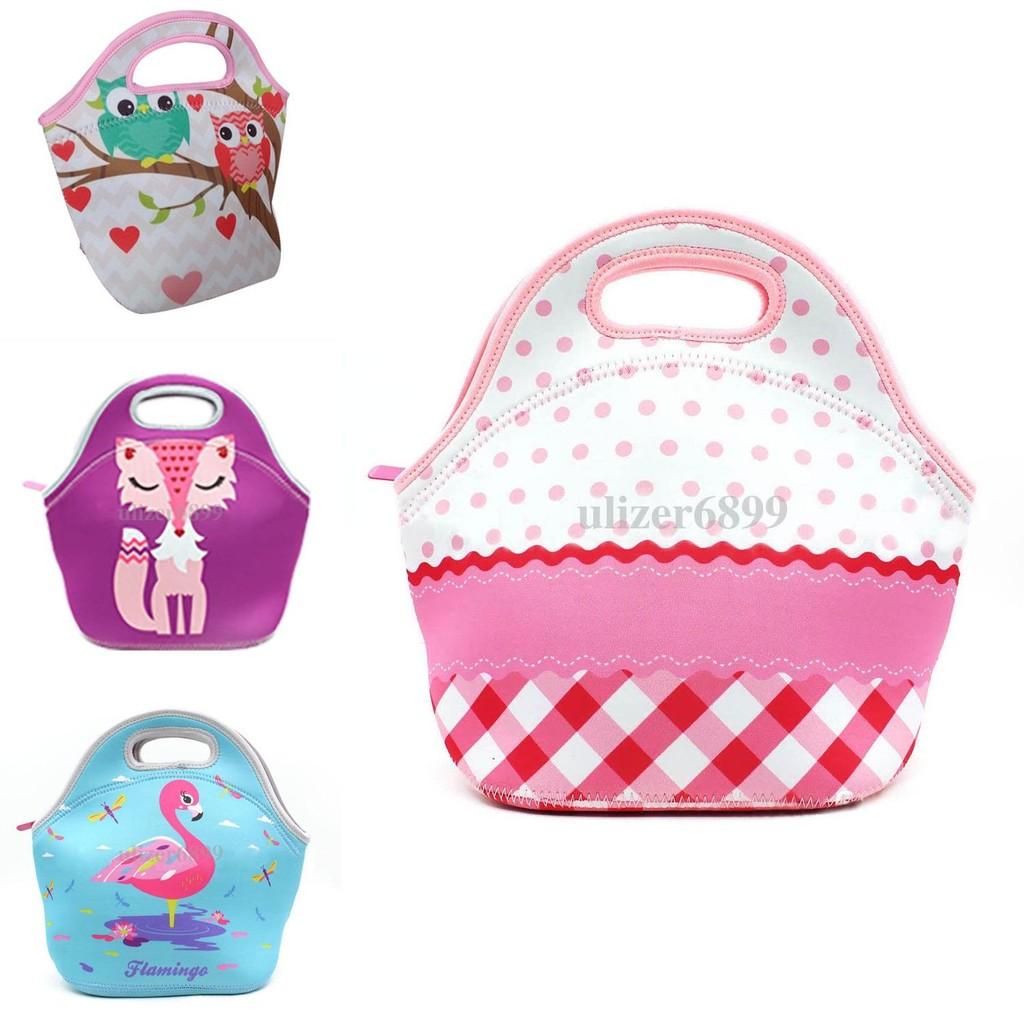 Childrens Insulated Food Cooler Bag With Rubber Construction For Travel And Picnic Use