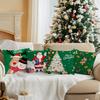 45X45Cm Green Christmas Theme Pillowcase Bedroom Sofa Cushion Cover 100% Polyester Living Room Cushion Pillowcase Home Decor