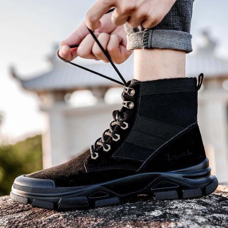 2025 Spring and Autumn New Martin Boots Men's Boots Men's Shoes British Desert Tooling Shoes Trendy Men's Versatile High-top Trendy Boots