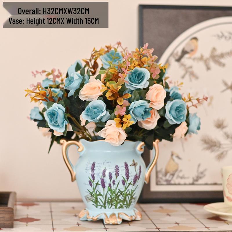 European Retro Silk Rose Flower Decor – Ideal for Living Room, Dining Table, Coffee Table, or Bedroom. Perfect As Dried Flower Ornaments.