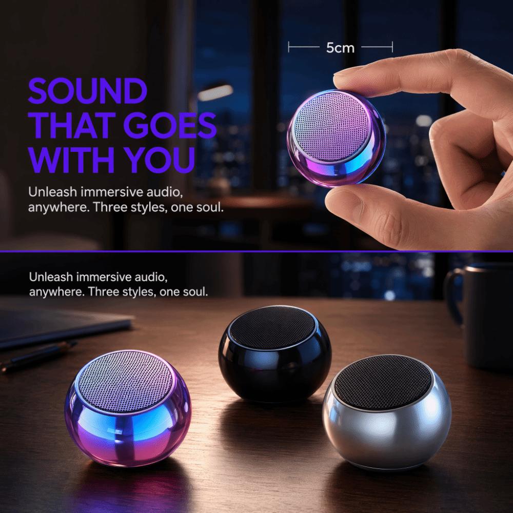 Smart Portable Bluetooth Speaker Metal Mini Sound Box New Compact Subwoofer Mobile Phone