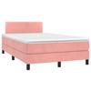 Cadre de lit avec matelas - Maison Exclusive - 120x190 cm - Velours rose - Ressorts ensachés