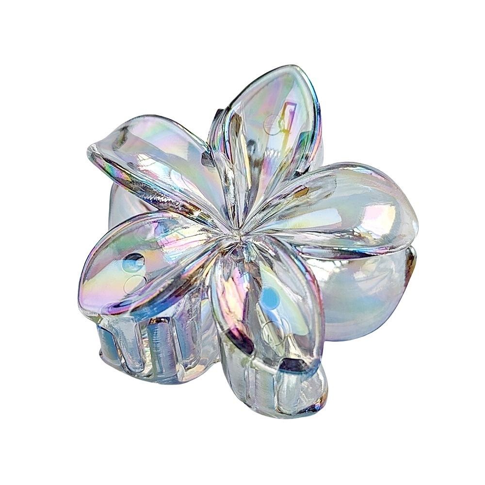 Gradient Frangipani Hair Clips Transparent Color Plumeria Disk Hair Shark Clip Ins Style Sweet Hair Clip Flower Hair Clip