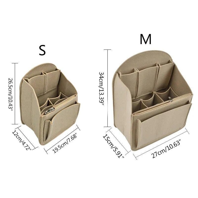 New Portable Make Up Organizer Felt Insert Bag for Handbag Travel Inner Purse Cosmetic Bags Fit Various Women Backpack Bags