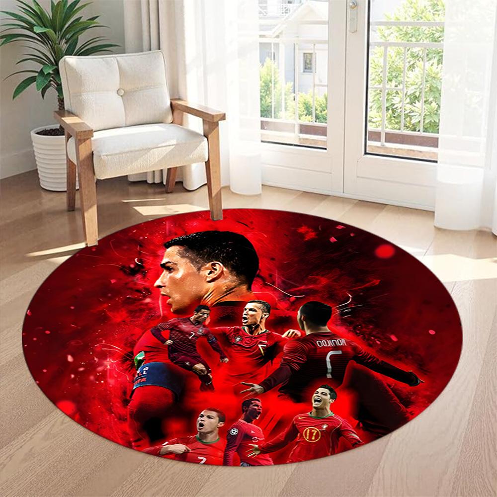 Ronaldo's Round Floor Rug Suitable for Bedrooms Hallway Kitchen Game Room Antislip Round Carpet Office home decor