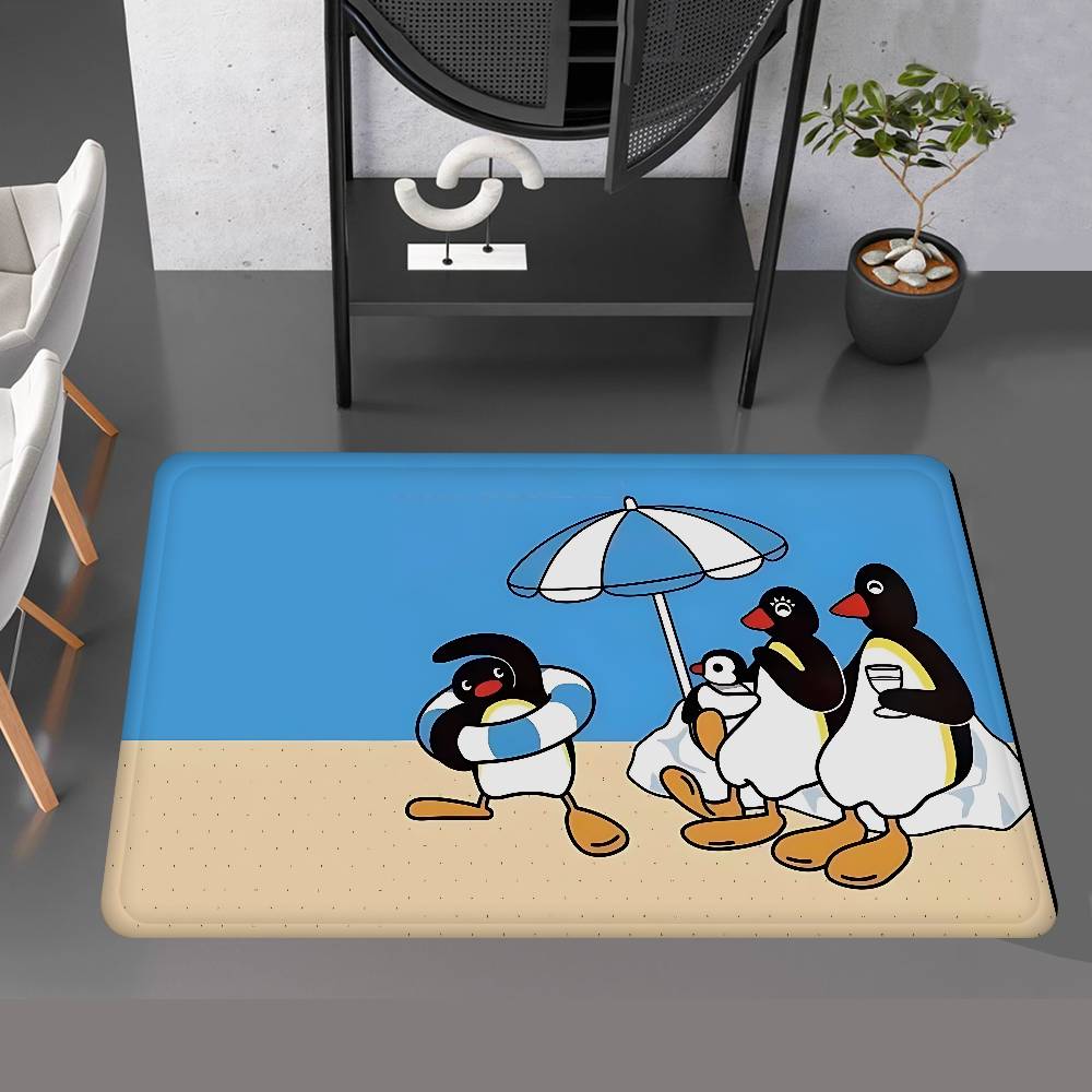 Funny P-PinguS Cute Cartoon Entrance Door Mat Nordic Style Home Doormat Bathroom-Toilet Mats Bedroom Hotel Decor Mat