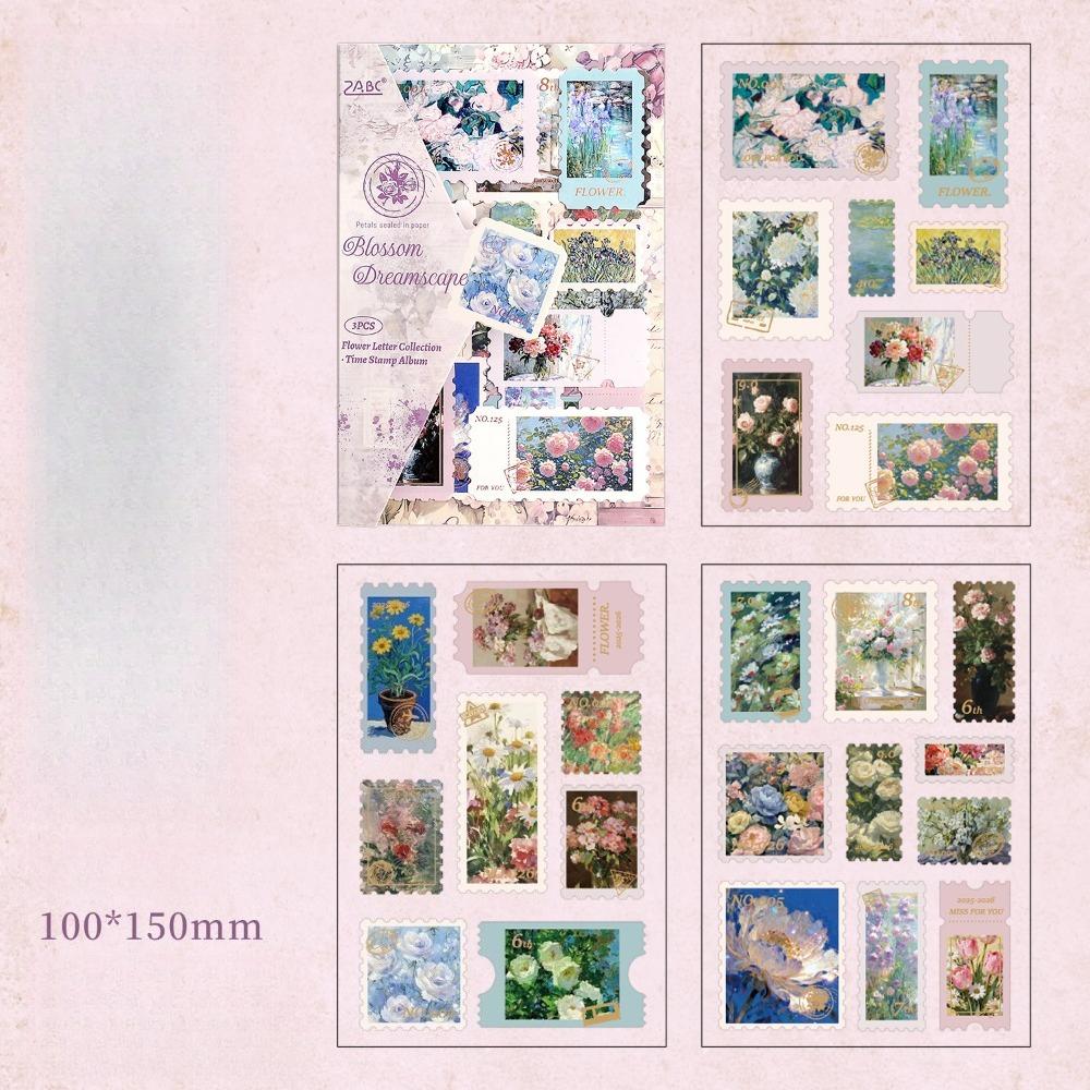 Retro Europäische Florale Buchstaben Zeit Sammlung Journal Aufkleber Goldfolien Abziehbilder für Scrapbook Vintage Handgemachte Bastelbedarf