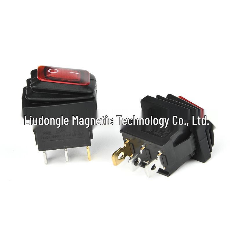 LECI Waterproof 3-Pin Red Rocker Switch, 2 Positions, 6A 250V with High-Power Light