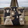 Borsa a Mano Stampata con Motivo di Agnello - Borsa a Spalla