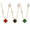 Four-leaf Clover Necklace Agate Clavicle Chain Women's Luxury Birthday Gift Qixi Festival Gift for Girlfriend