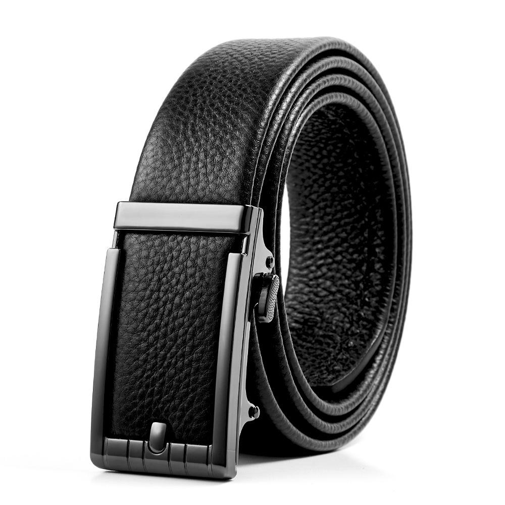 Men s Top Grain Cowhide Leather Belt with Genuine Leather and Versatile Imitation Pin Buckle. 115cm