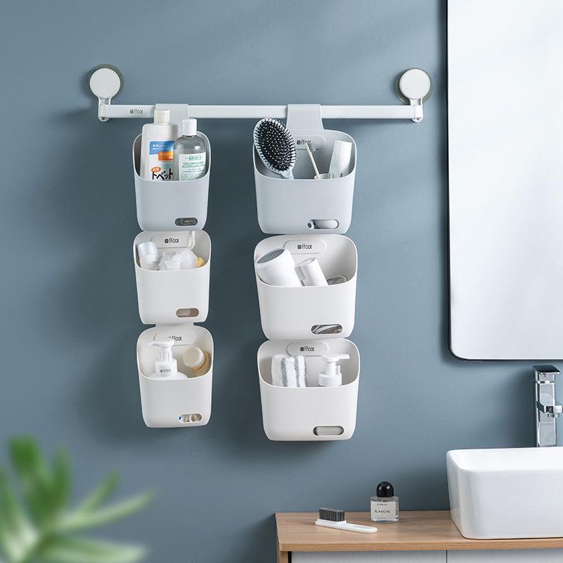 Wall-Mounted Interlocking Storage Basket for Bathroom, Kitchen, and Dormitory