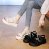 Sandals Straps 2025 Women's Suit Female Beige Clogs with Heel Open Toe Summer Shoes  New Black Gladiator Low Thick Peep