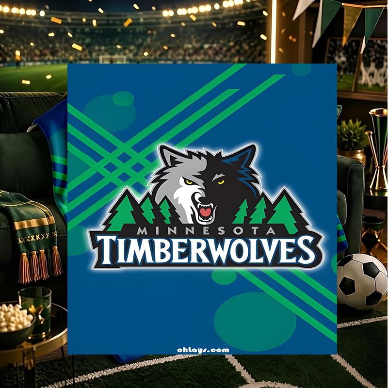 Timberwolves Logo Blanket Lightweight Flannel Bedding Blanket Perfect for Travel, Camping, Living Rooms, Offices, Sofas, Fan Christmas Gift