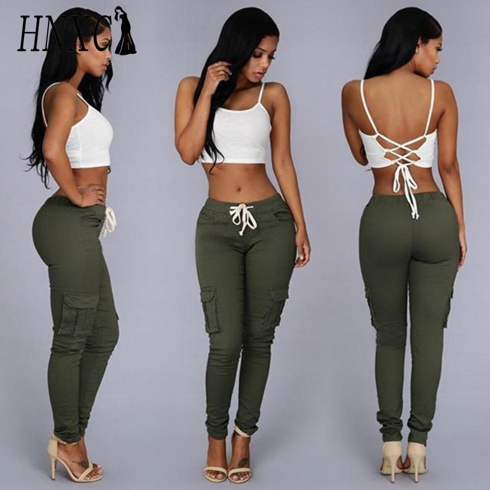 

HNXC Женские модные повседневные брюки и капри с однотонным принтом XXXXL армия зеленый