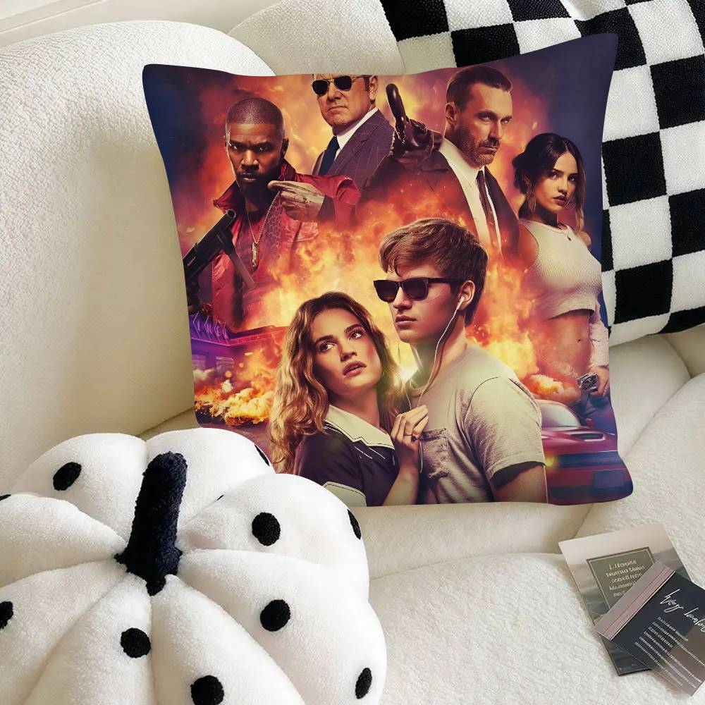 Baby Driver Classic Action Movie Game Pillow Case Square Pillow Bedroom Sofa Leisure Comfort Cushion Car Home Decoration