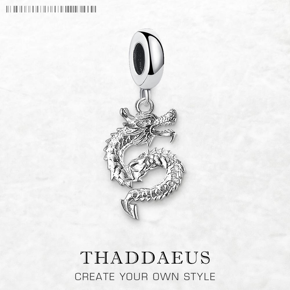 

Dragon Dangle Charm Pendant Europe Style Vintage Jewelry Summer Gift For Women Men In Silver 925