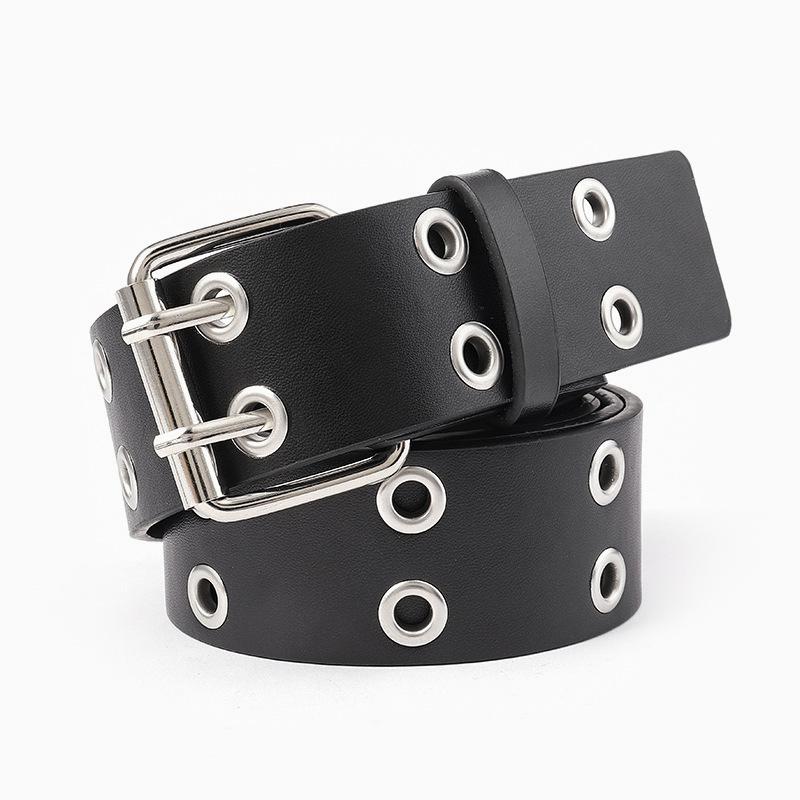New Spring and Summer Air-cut Eye Corn Punk Style Millennial Hot Girl Personality Imitation Leather Belt