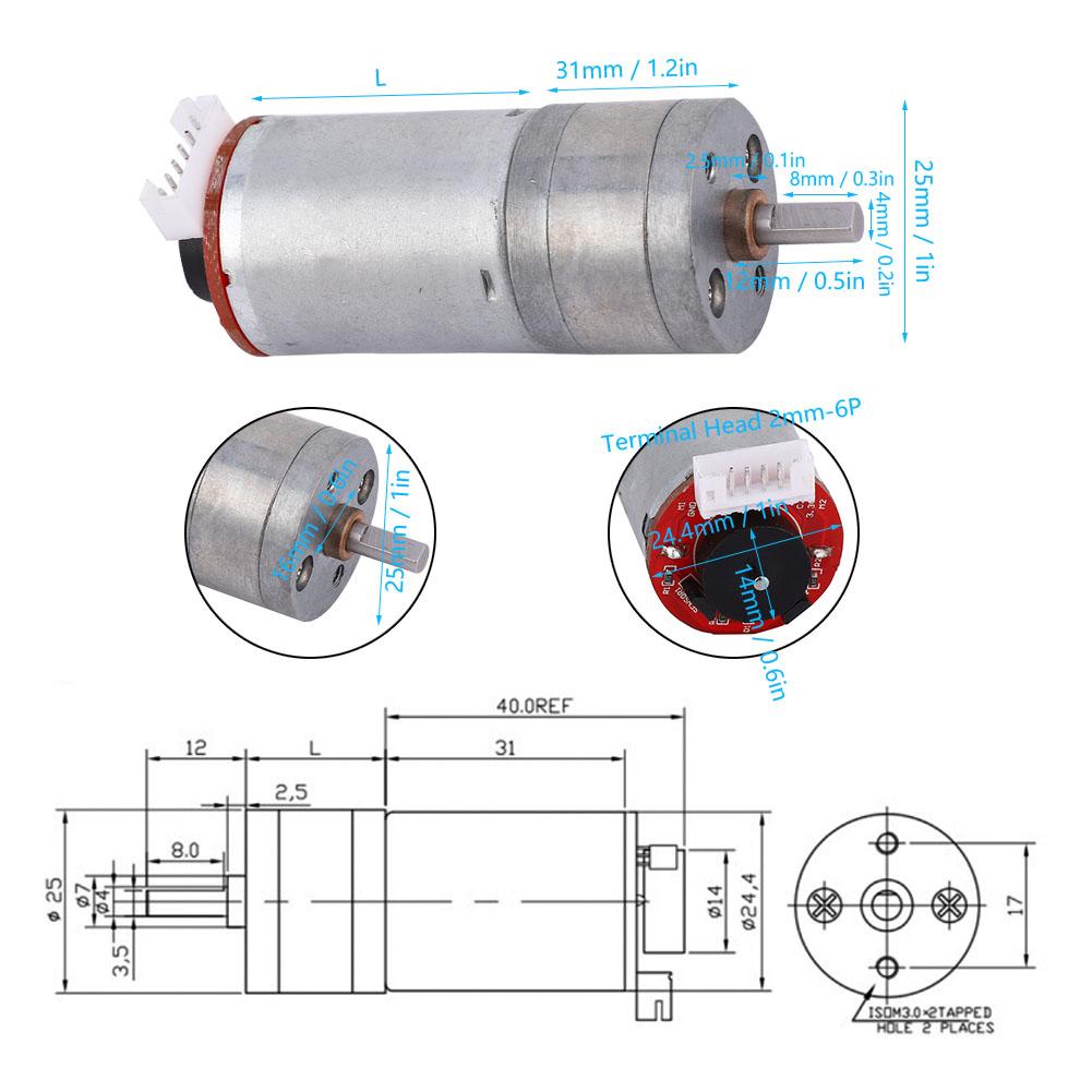 DIY Encoder Gear Motor with Mounting Bracket 65mm Wheel Kit for Smart Car Robot DC6V