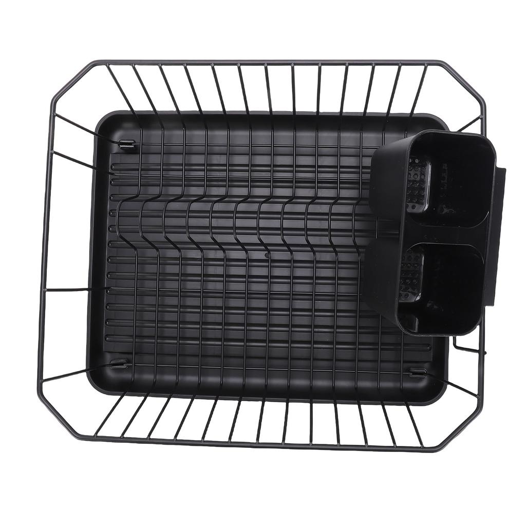 Dish Drying Rack Iron Dish Drainer Rack with Utensil Holder for Kitchen Counter Sink Spoons and Forks Countertop Dish Rack