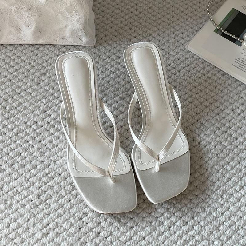 Fashion Big Size 43 Fashion Shallow Ladies High Heels Sandals Pumps Shoes Female Slides Elegant Women Heeled Sandals Flip flops Shoes