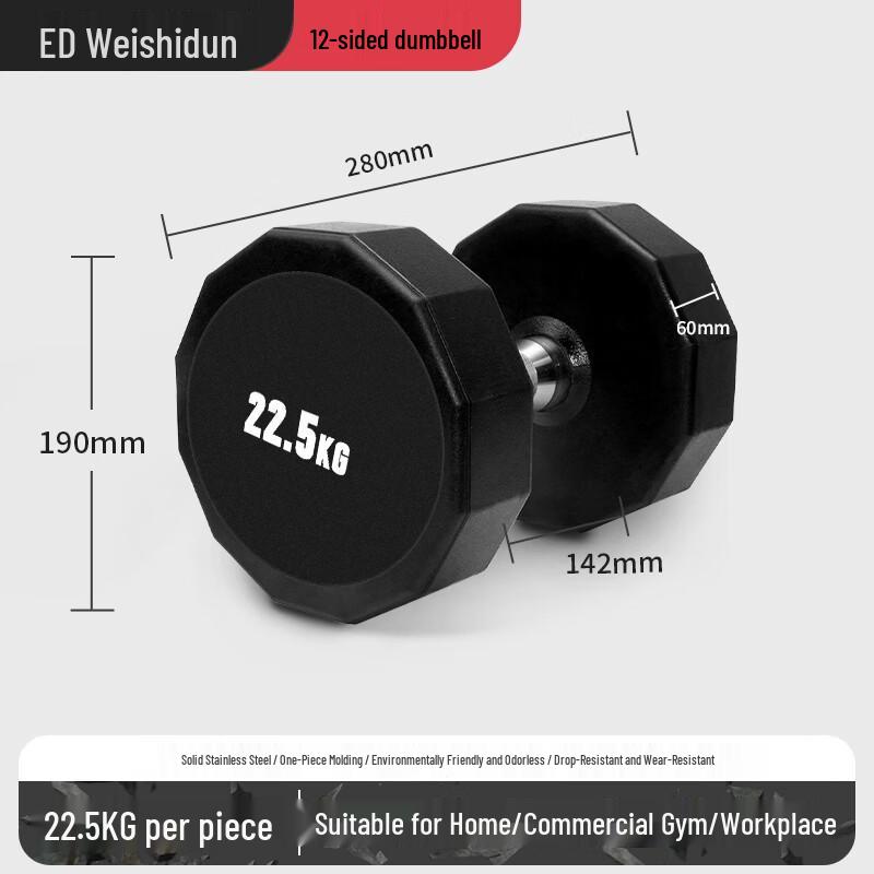 WEISHIDUN 12-Sided Coated Dumbbells