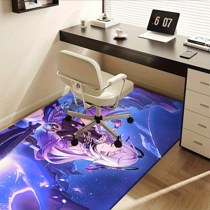 Office Carpet Genshin Impact Fantasy Anime Character Design for Desk Chair Protection, Gaming Room D