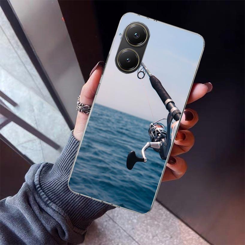 

Carp Fish Fishing Rod Hook Phone Case For Xiaomi Poco X5 X6 X7 Pro F7 Ultra M7 Redmi 15C 15 13C 13 12C 12 10 10C 10A 9 9C 9T 9A Redmi 10C