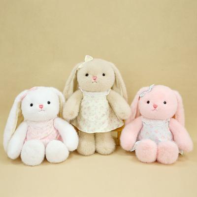 Rock tragen kleines weißes Kaninchen Puppe Kinder schlafen mit Kissen mit langen Ohren Plüschtier