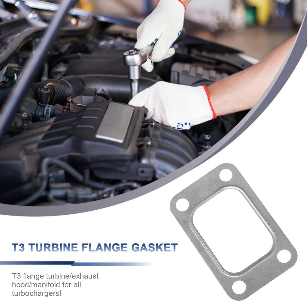 Turbo Gasket, T3 Turbo Turbocharger Inlet Flange Manifold Gasket with 4 Holes, : Car