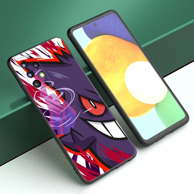 Dark P-Pokemon G-Gengar Case For Samsung A13 A22 A24 A32 A23 A25 A34 A35 A52S A53 A54 A55 A73 5G A12 A14 A15 A31 A33 A50 A51 A72