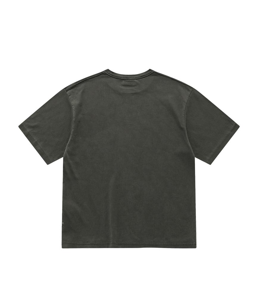 COVERNAT Cracked Arch Logo Dyed T-Shirt Charcoal