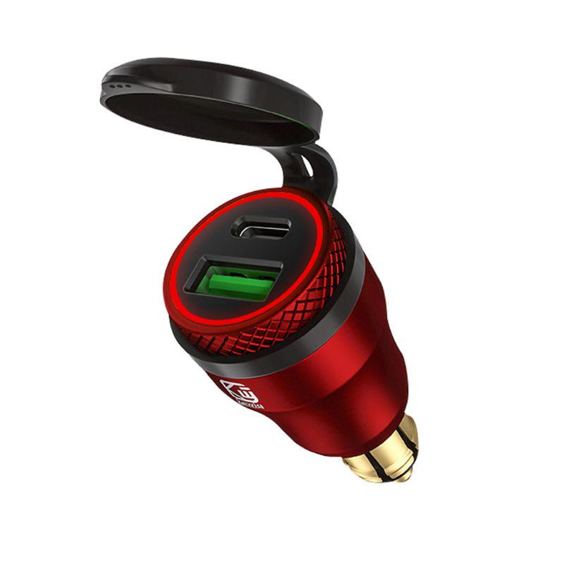 Waterproof Motorbike 12V 24V QC3.0 USB Type C PD Fast Charger Power Adapter Hella DIN Plug Socket for BMW Ducati Motorcy