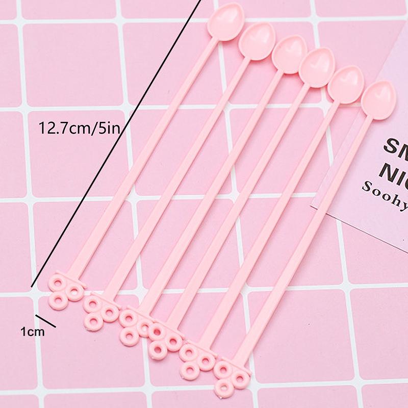 30Pcs Candy Color Plastic Spoon Long Handle Coffee Tea Ice Cream Milk Sauce Stirring Spoon Tableware Kitchen Accessories