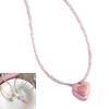 Acrylic Heart Beaded Necklaces Heart Pendant Choker  Beads Chokers Party Accessories Gift for Women Girlfriends