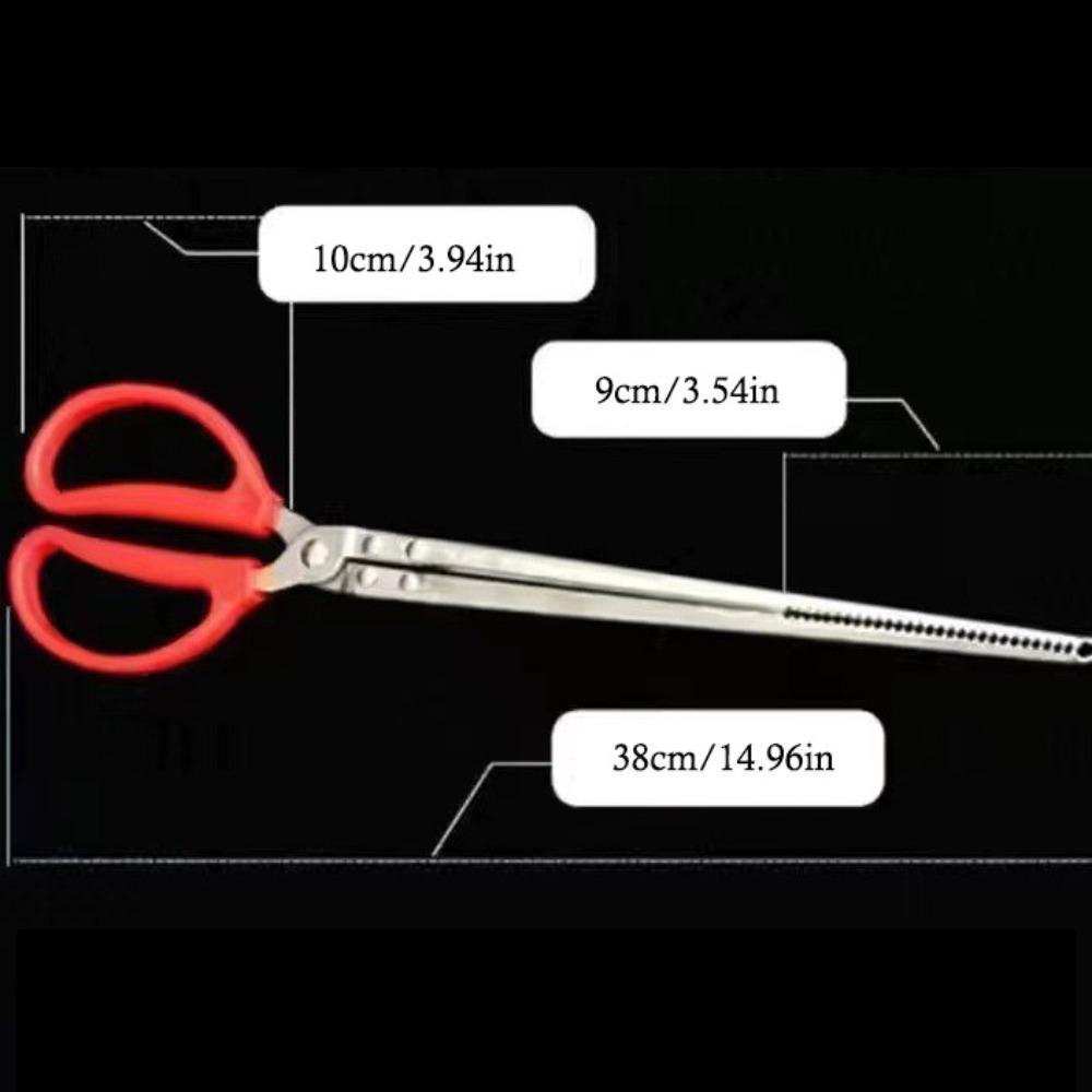 Red Handle Multi-function Stainless Steel Tongs  Outdoor Sea Crab Fishing