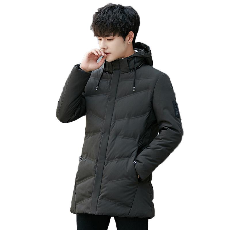 Men's Mid-Length Korean Style Winter Cotton Jacket: Trendy, Casual, Thickened, and Warm.
