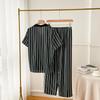 11 pajamas women's summer ice silk thin short-sleeved trousers cardigan light luxury large size high-end sense can be worn outside loungewear cover