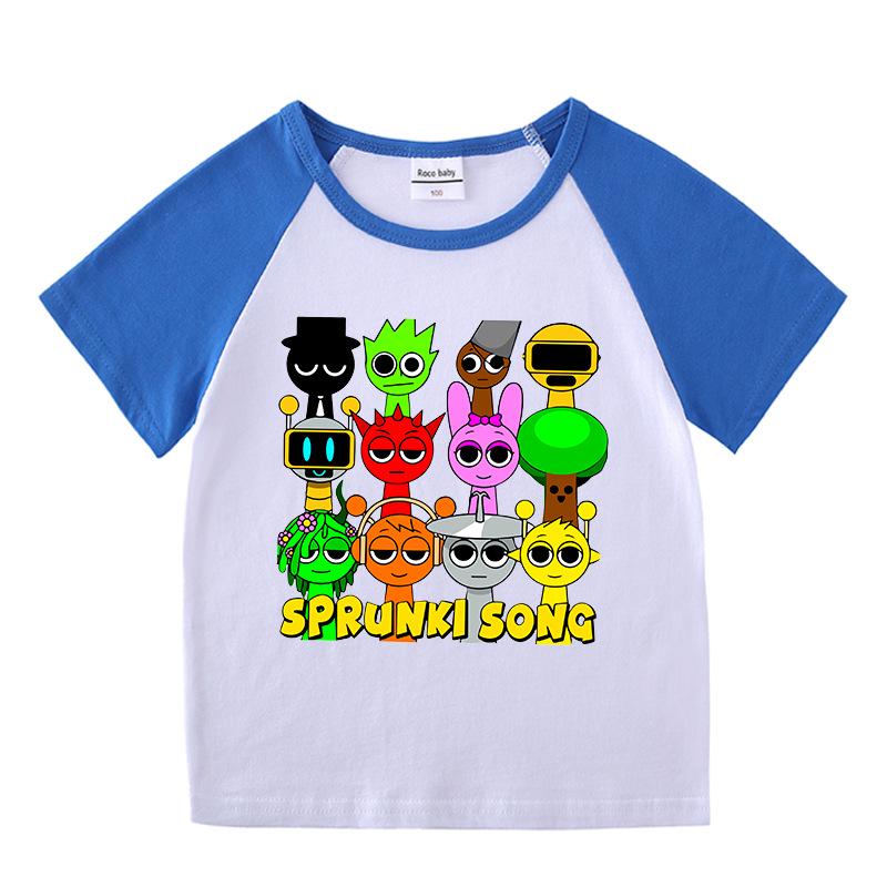 Kids' Summer Color Block Sports Set: Short Sleeve Tee & Hot Pants Two-Piece